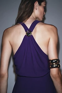 KNOTTED HARDWARE MIDI DRESS