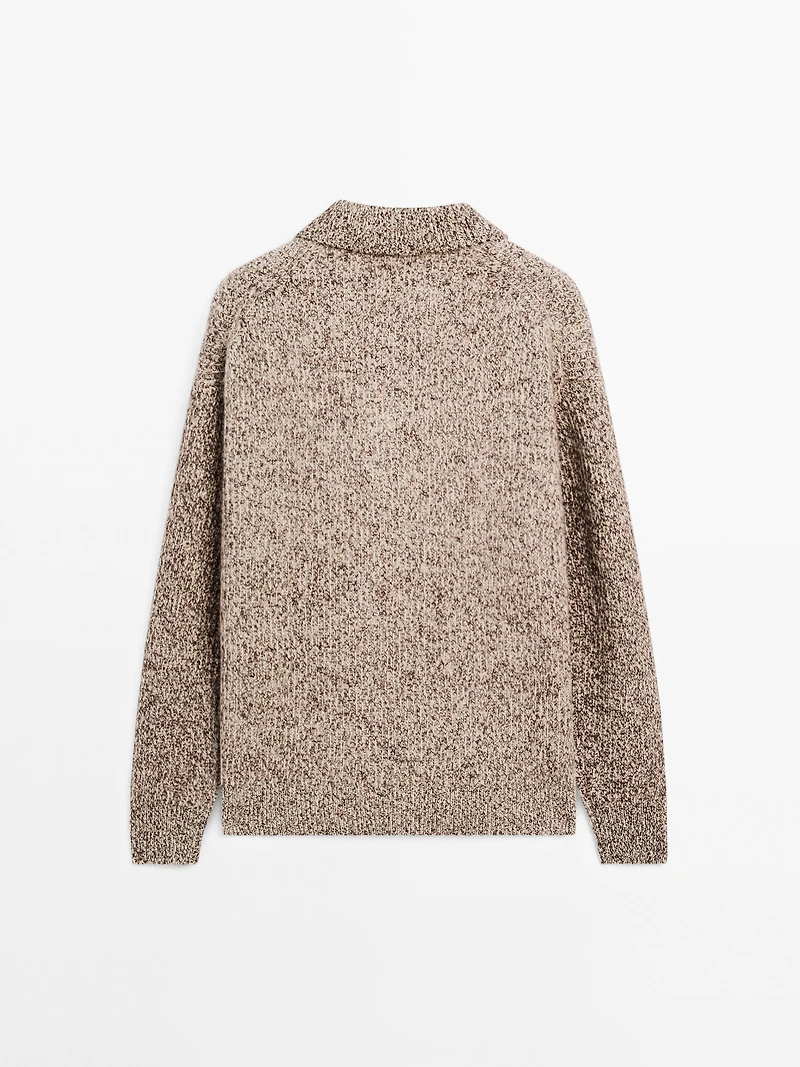 100% cashmere knit polo sweater