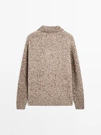 100% cashmere knit polo sweater