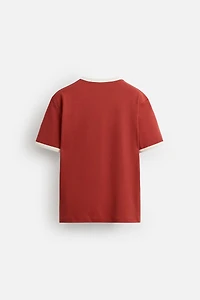 BASIC CONTRAST RIB T-SHIRT