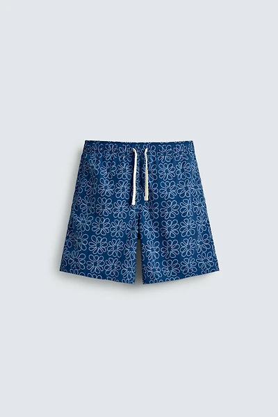 MAILLOT DE BAIN LONG À IMPRIMÉ FLEURS