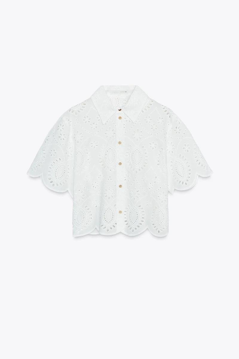 EYELET EMBROIDERY SHIRT