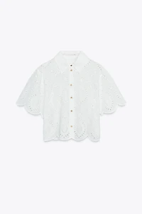 EYELET EMBROIDERY SHIRT