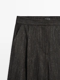 Darted flecked trousers