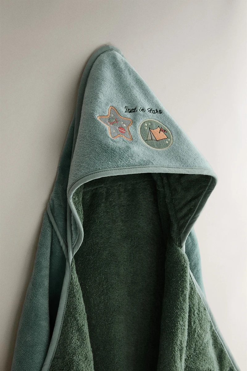 HOODED BABY BATH SPACE TOWEL