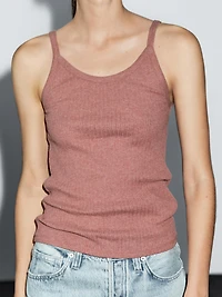 100% cotton marl strappy top