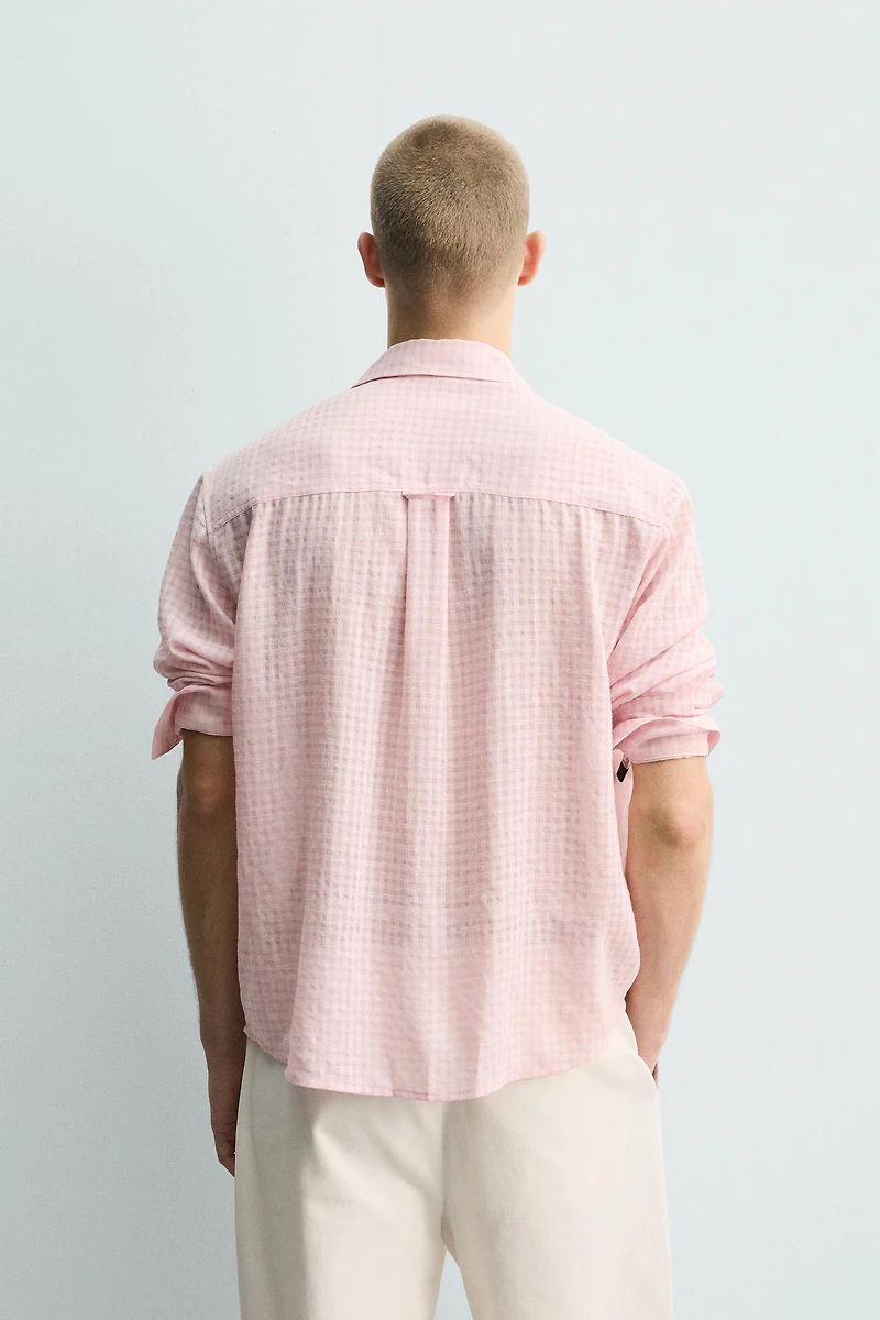 PLAID FLOWY SHIRT