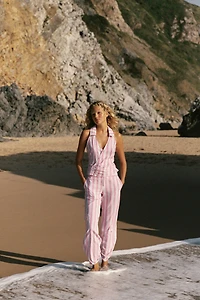 STRIPED RUCHED PANTS