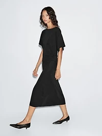 Midi dress with gathered detail