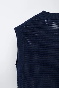 TERRY TEXT KNIT VEST