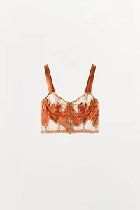 SATIN LACE CORSET BRA