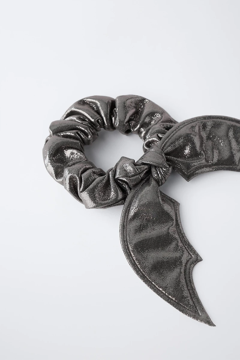 SPARKLY BAT WING HAIR TIE