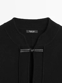 Veste en maille à col mao mélange de laine