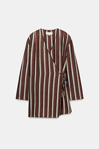 STRIPED WRAP JACKET