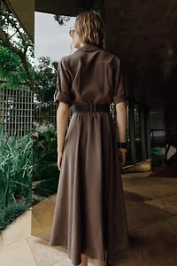 ROBE CHEMISE FLUIDE CEINTURE