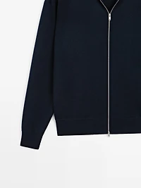 Cardigan fermeture Éclair en coton et laine