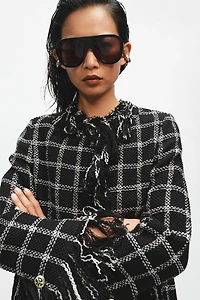 VESTE À CARREAUX FRANGES ZW COLLECTION