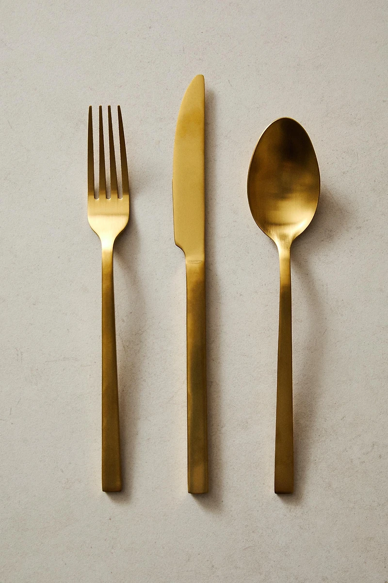 3-PIECE GOLDEN STEEL FLATWARE SET