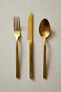 3-PIECE GOLDEN STEEL FLATWARE SET