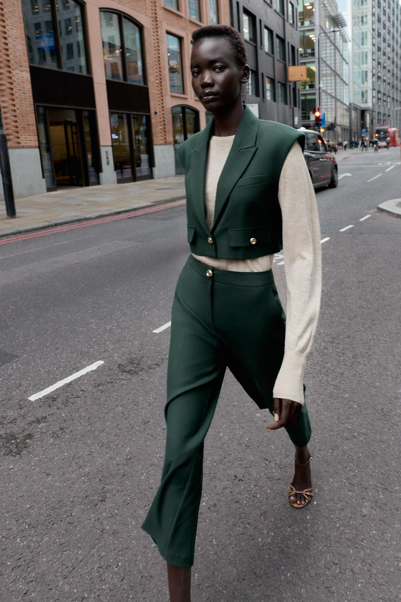 HIGH-WAISTED CULOTTE PANTS