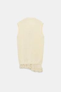 LONG COMBINATION KNIT VEST
