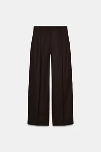 PLEATED STRAIGHT LEG PANTS