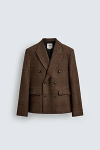 PLAID BOXY FIT SUIT BLAZER