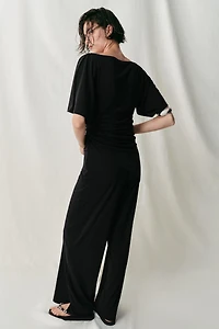 PANTALON DROIT EN CRÊPE À OUVERTURES
