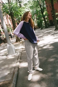 PLAID ELASTIC WAIST TROUSERS