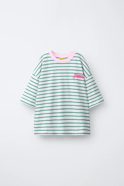 EMBROIDERED STRIPED T-SHIRT WITH PENN