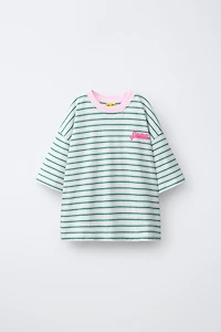 EMBROIDERED STRIPED T-SHIRT WITH PENN