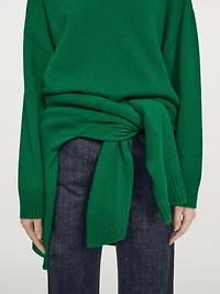 Wool blend crew neck sweater