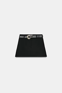 BELTED SPLIT SKIRT