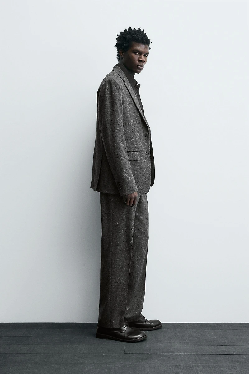 LIMITED EDITION WOOL TEXTURED SUIT PANTS