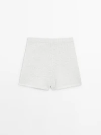 Cotton blend knit shorts