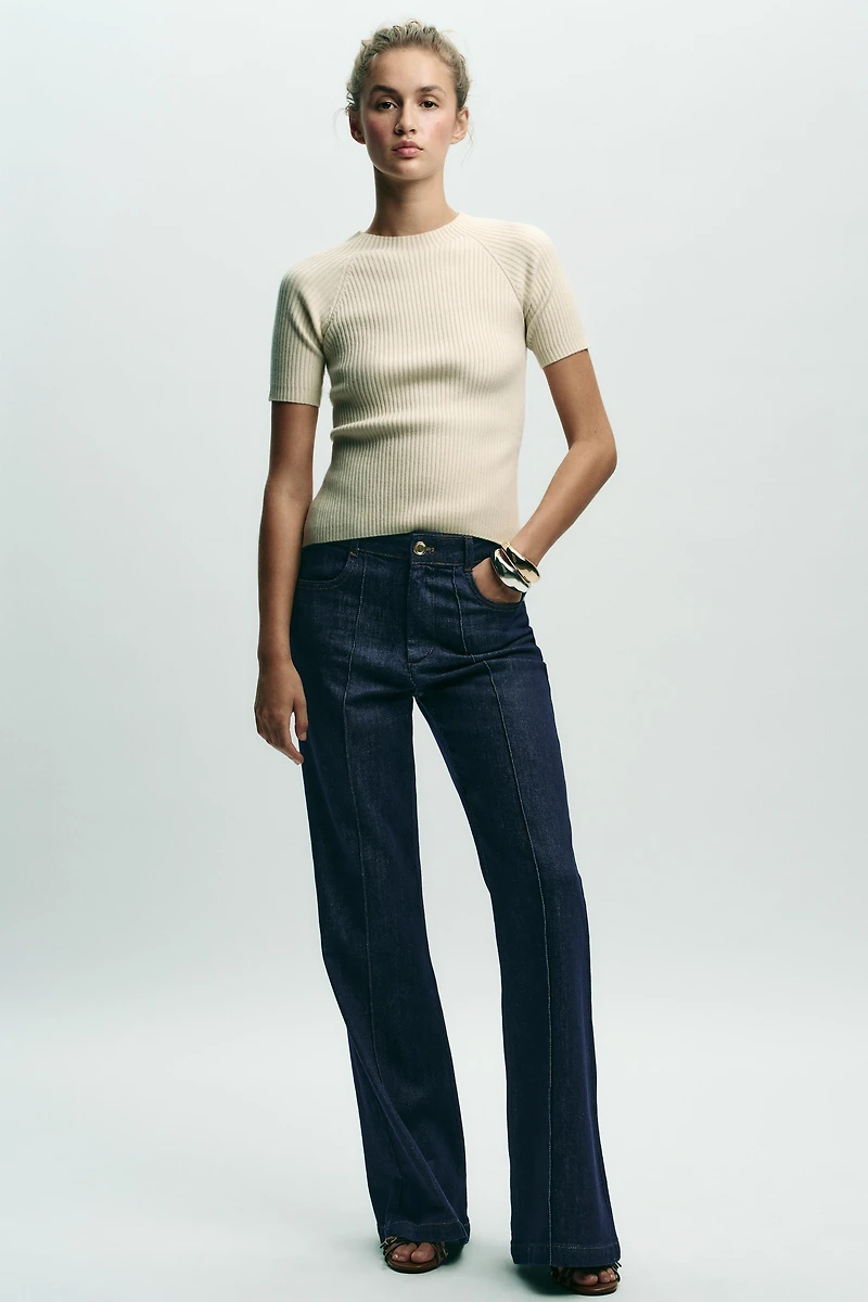 RIBBED KNIT TIE TOP