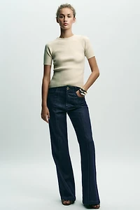 RIBBED KNIT TIE TOP