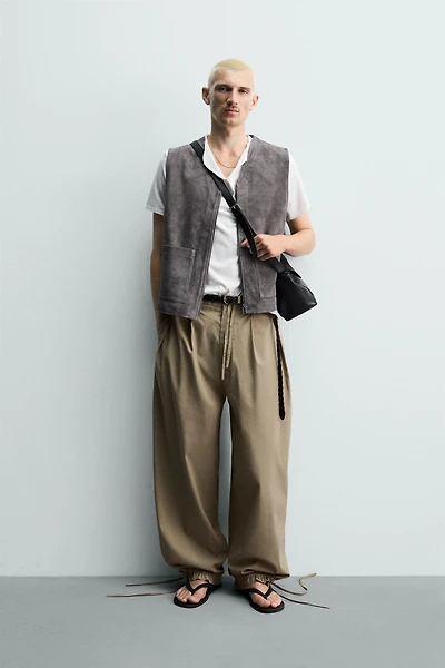 RELAXED FIT SUEDE VEST
