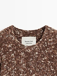 Contrast knit and leather sweater - LIMITED