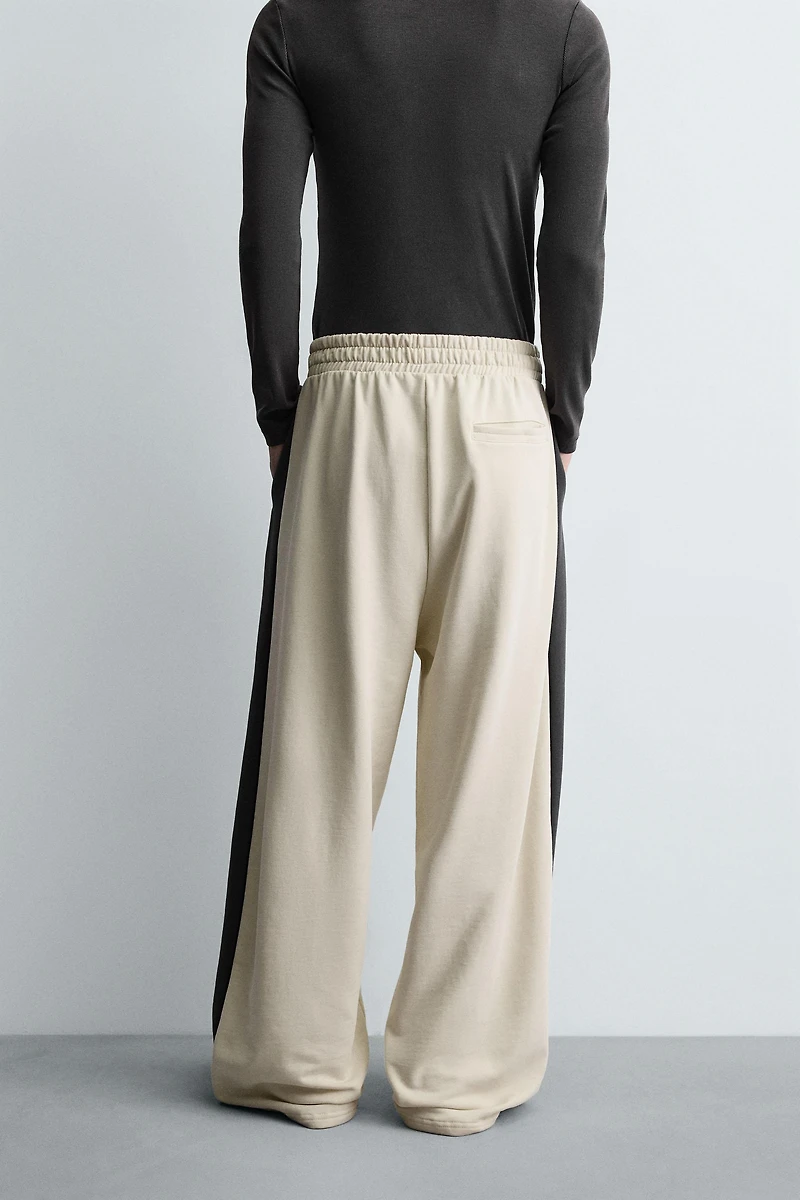 WIDE FIT JOGGER PANTS WITH STRIPES