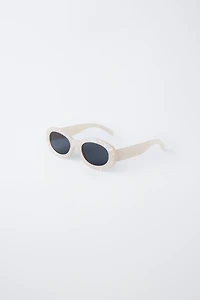 MARBLED OVAL PLASTIC SUNGLASSES