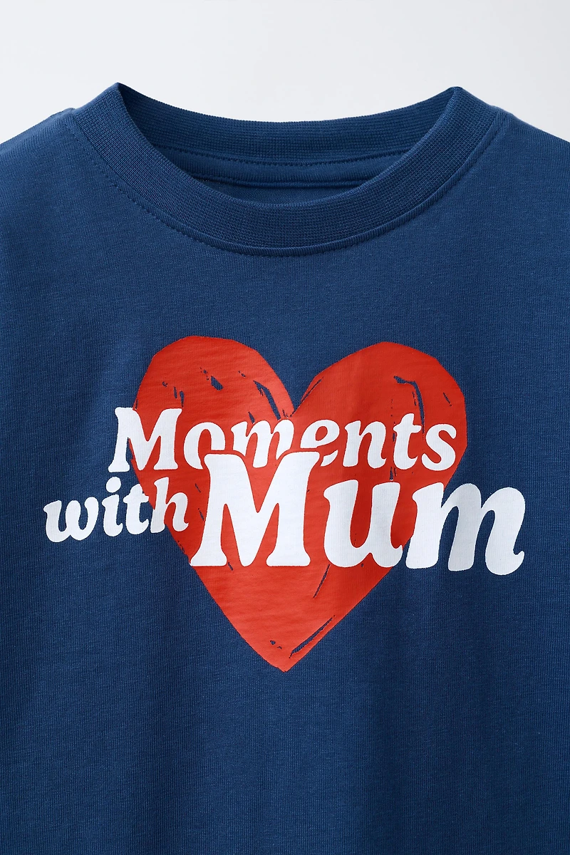 MOM AND DAD TEXT PRINT T-SHIRT