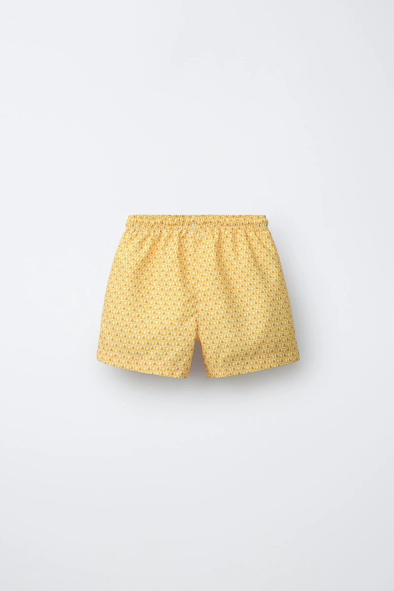 SHORT DE BAIN À IMPRIMÉ GÉOMÉTRIQUE (6-14 ANS)