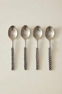 PACK OF DESSERT SPOONS WITH BRAIDED METAL HANDLES (PACK OF 4)