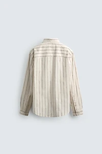 CHEMISE À RAYURES BRODERIE FLORALE