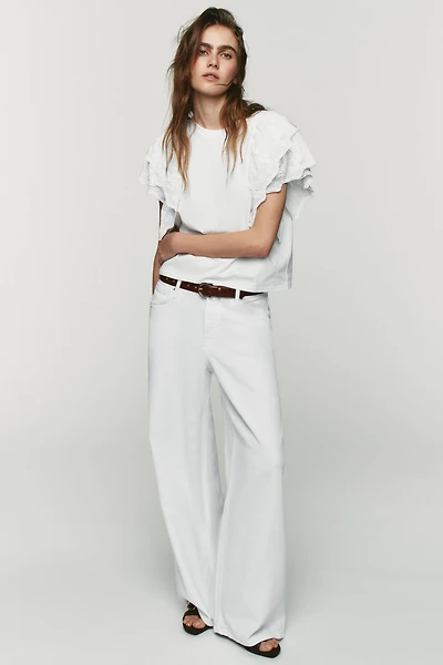 SHORT SLEEVE RUFFLE T-SHIRT