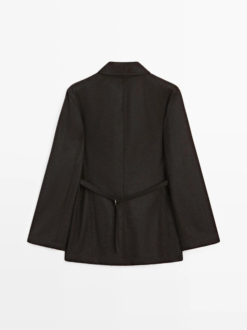 Wool blend double-breasted blazer