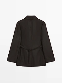 Wool blend double-breasted blazer