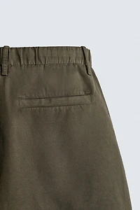 COTTON-LYOCELL REGULAR FIT SHORTS