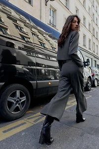 PINSTRIPE BELTED CULOTTES